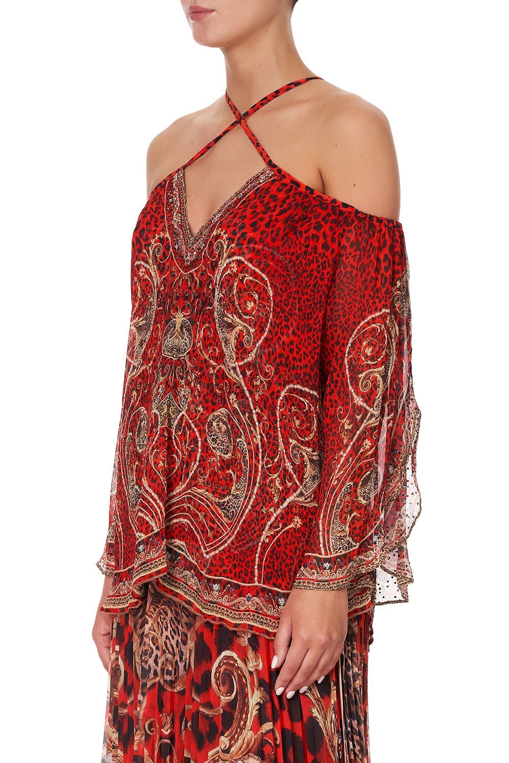 KEYHOLE OFF SHOULDER BLOUSE SLAVE TO THE RHYTHM