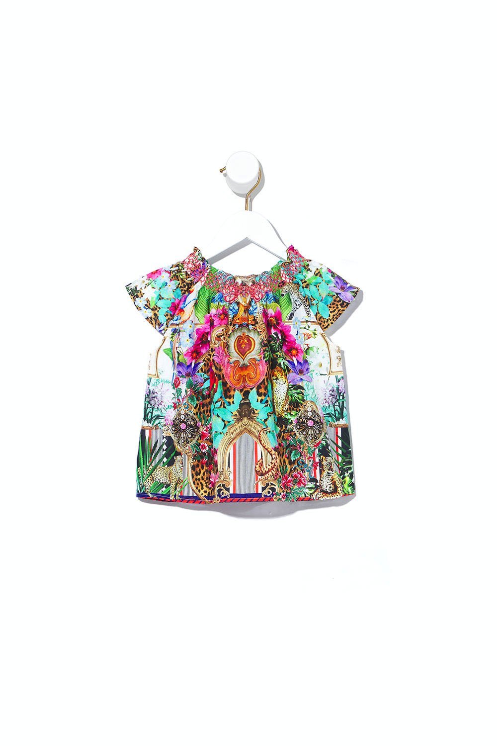 KIDS TOP WITH SHIRRING CHAMPAGNE COAST