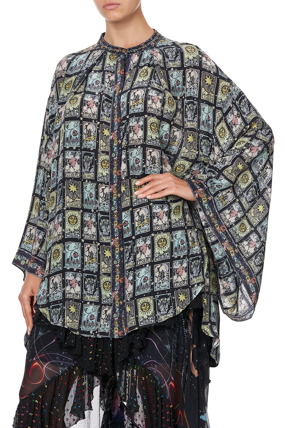 KIMONO SLEEVE BLOUSE MIDNIGHT MOON HOUSE