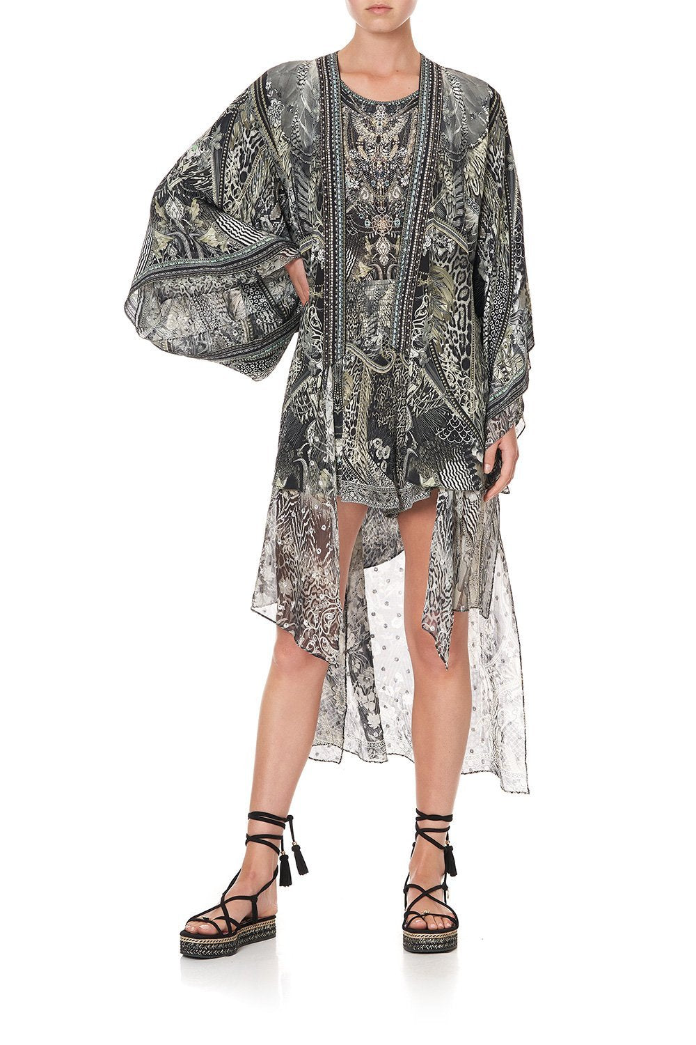 KIMONO WITH LONG UNDERLAYER ONE TRIBE