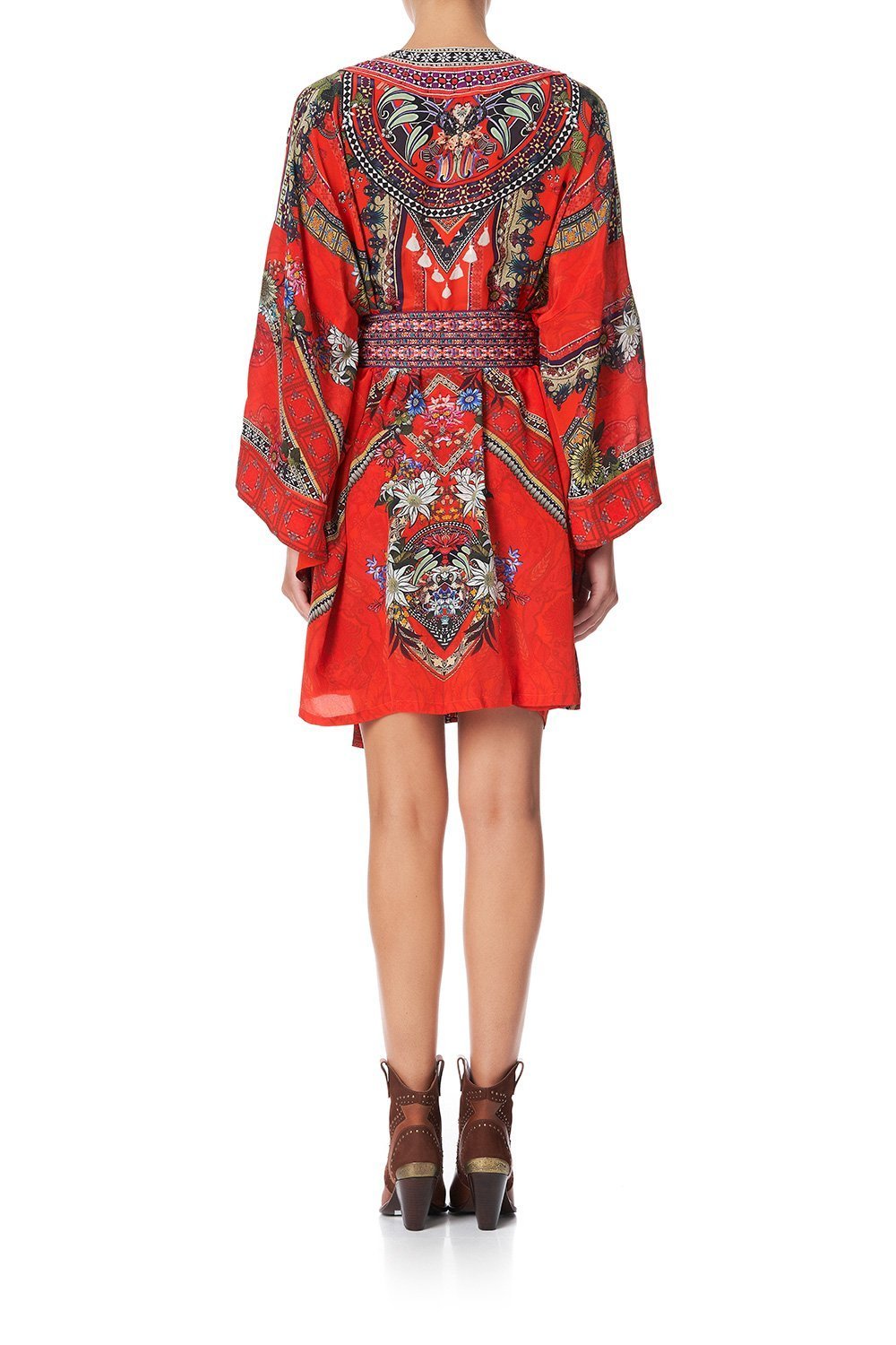 KIMONO WITH TIE BELT WONDERING WARATAH