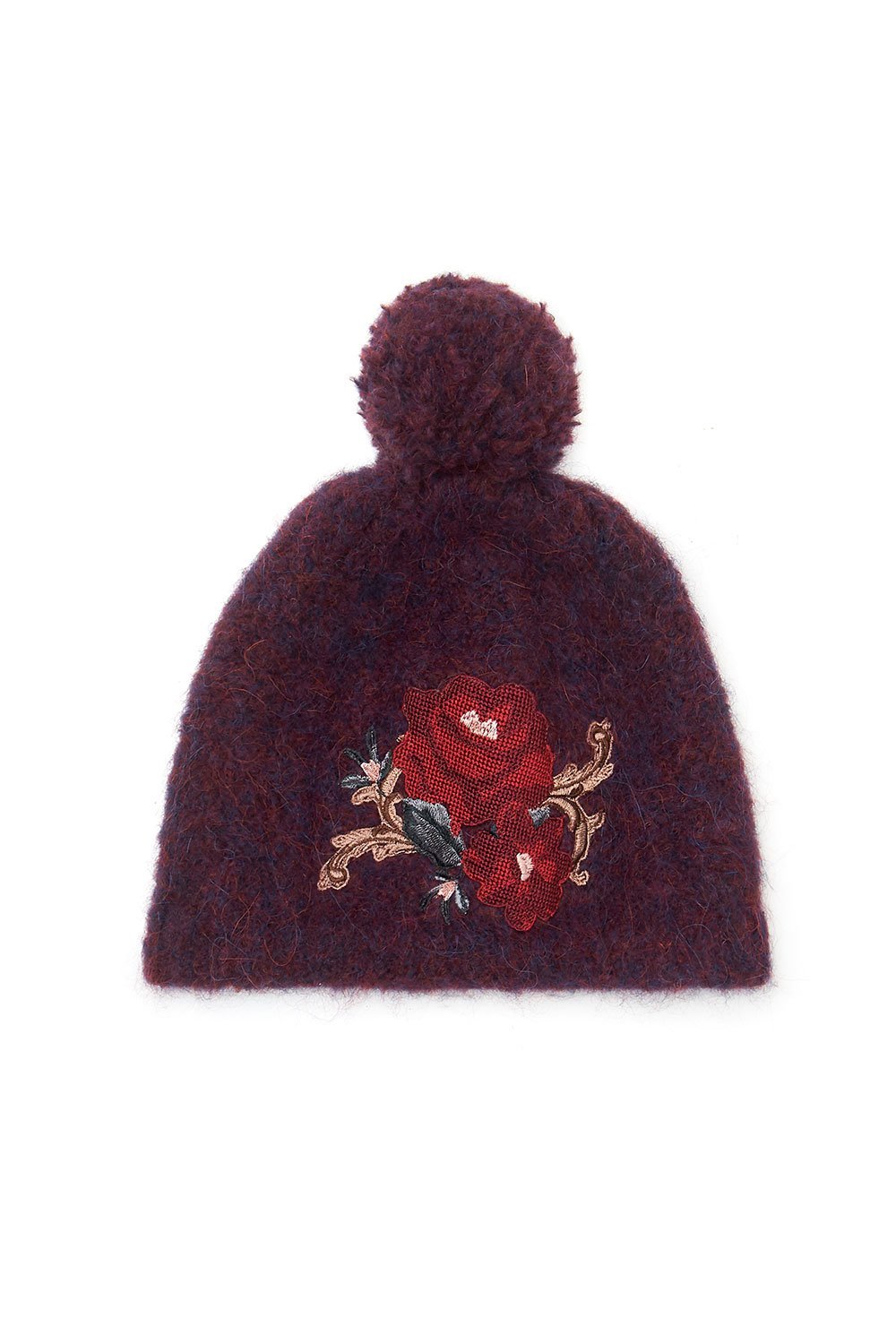 KNIT BEANIE WITH POM POM VIOLET CITY