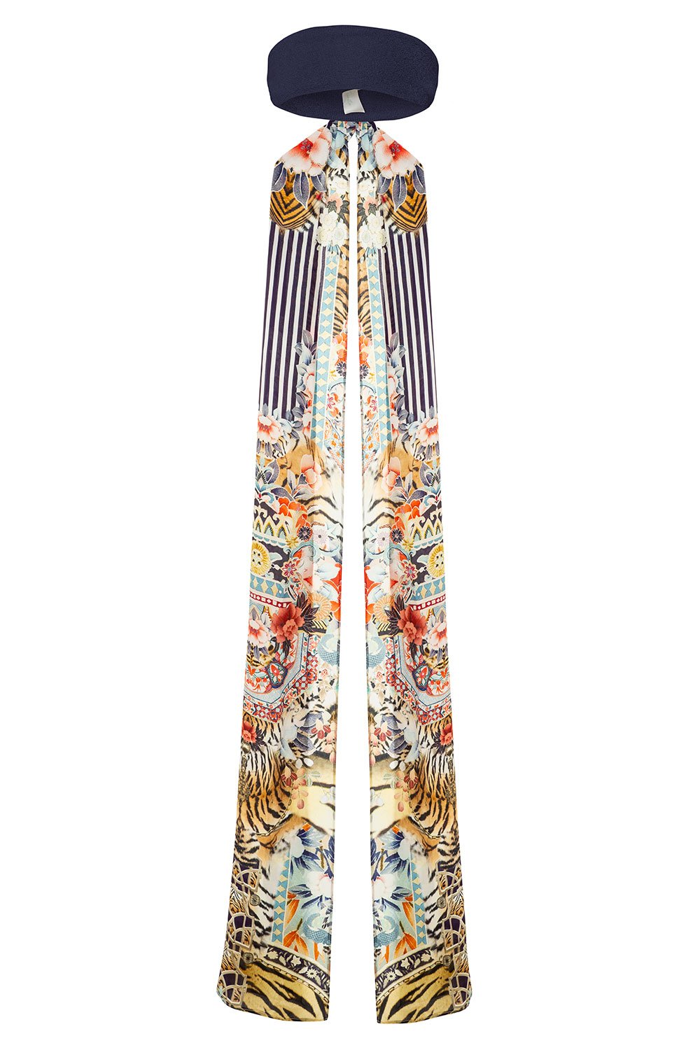 CAMILLA THE LONELY WILD KNITTED HEAD BAND W SILK SCARF