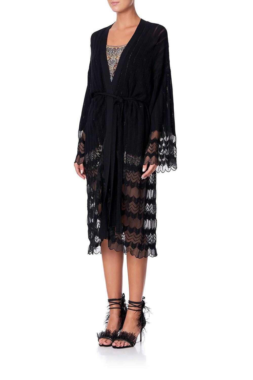 CAMILLA KNITTED LACE CARDIGAN MARAIS AT MIDNIGHT