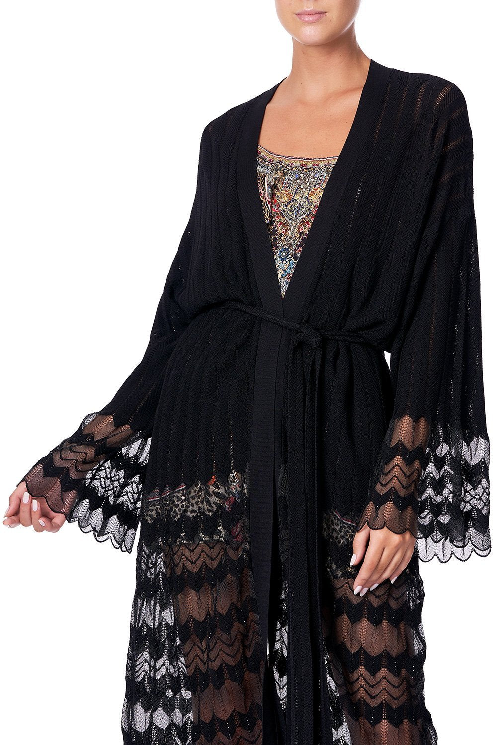 CAMILLA KNITTED LACE CARDIGAN MARAIS AT MIDNIGHT