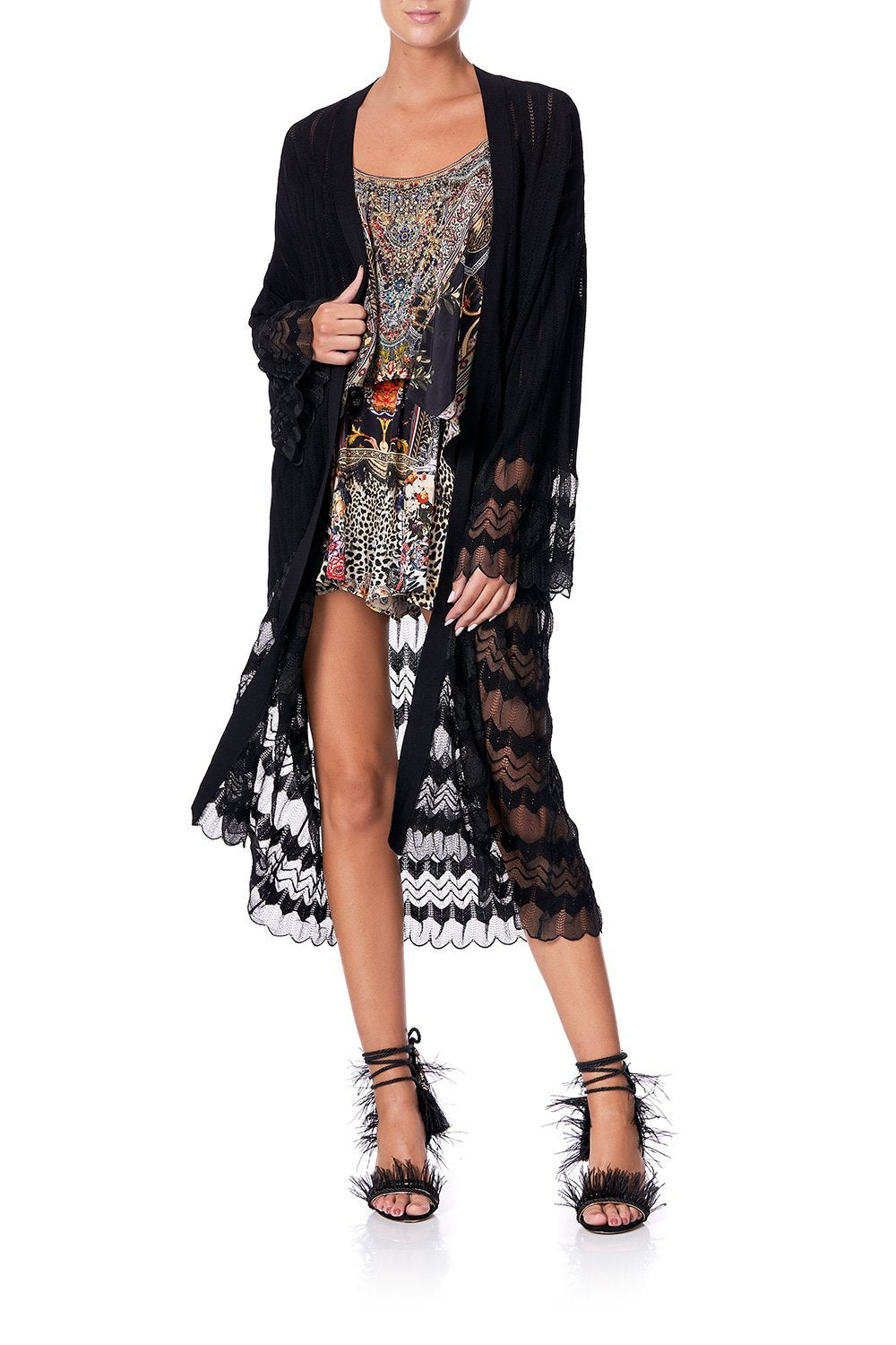 CAMILLA KNITTED LACE CARDIGAN MARAIS AT MIDNIGHT