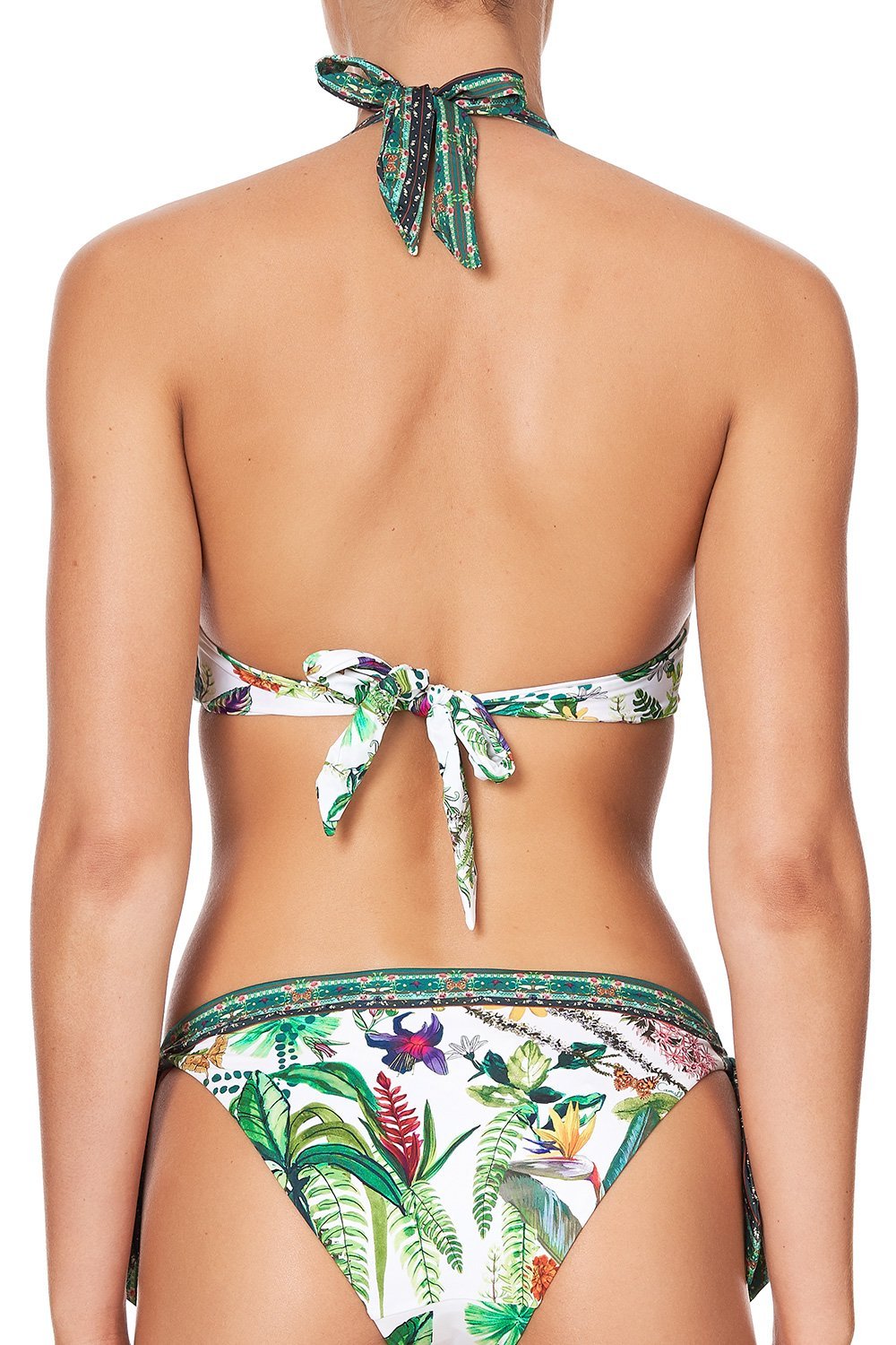 KNOT FRONT HALTER WITH SOFT TIE DAINTREE DARLING
