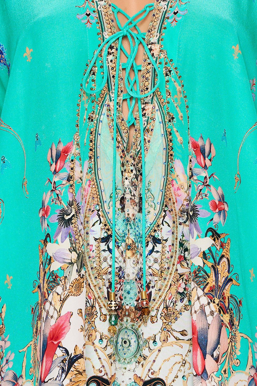 LACE UP BLOUSE FLORAISON