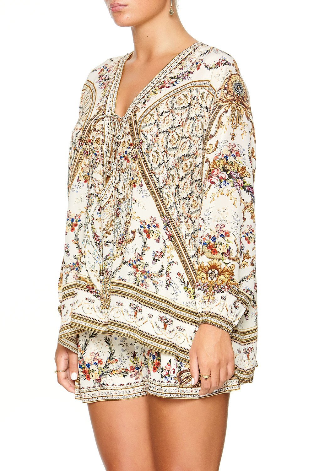 CAMILLA LACE UP BLOUSE OLYMPE ODE