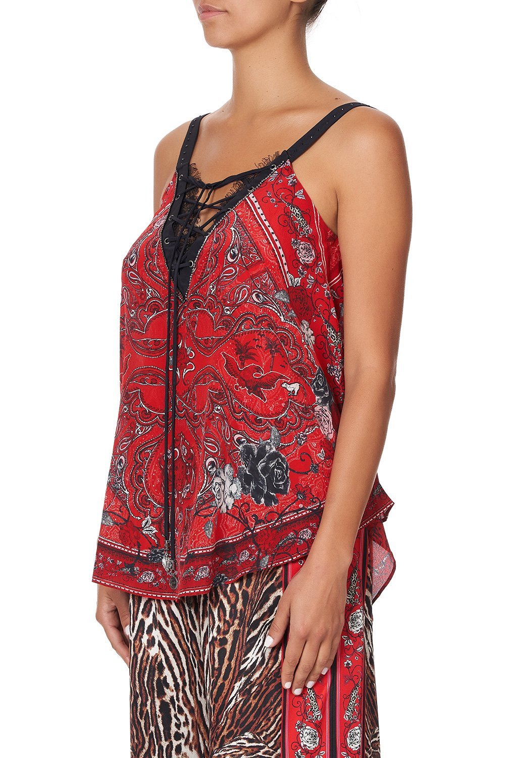 LACE UP EYELET CAMI PIRATE PUNK