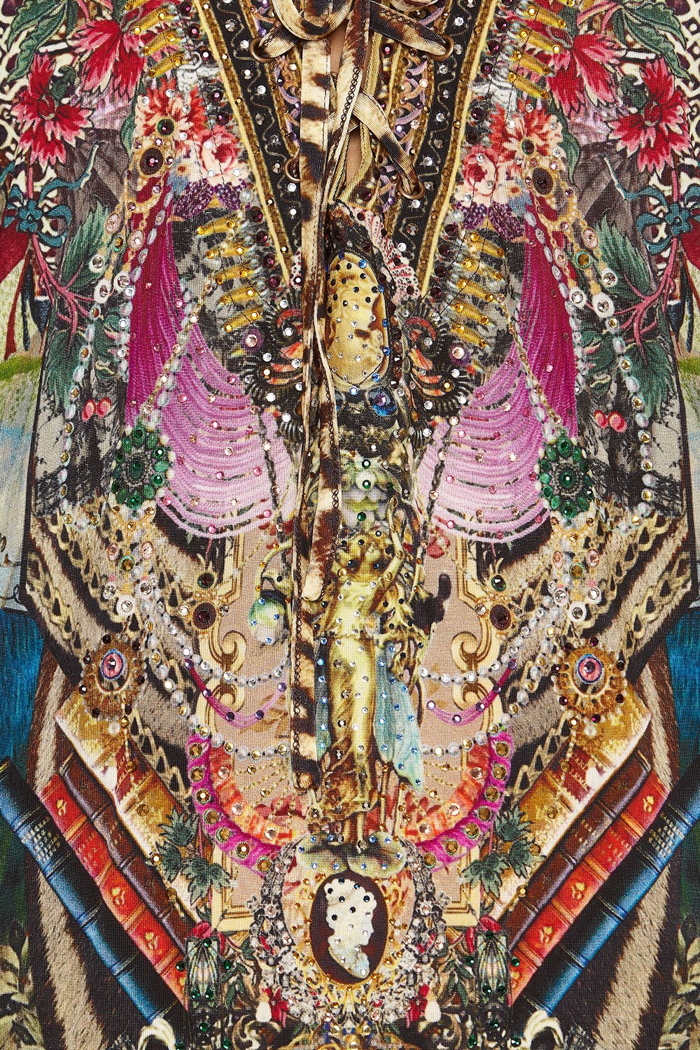 CAMILLA LACE UP KAFTAN WITH ROUND HEM STRONGER TOGETHER