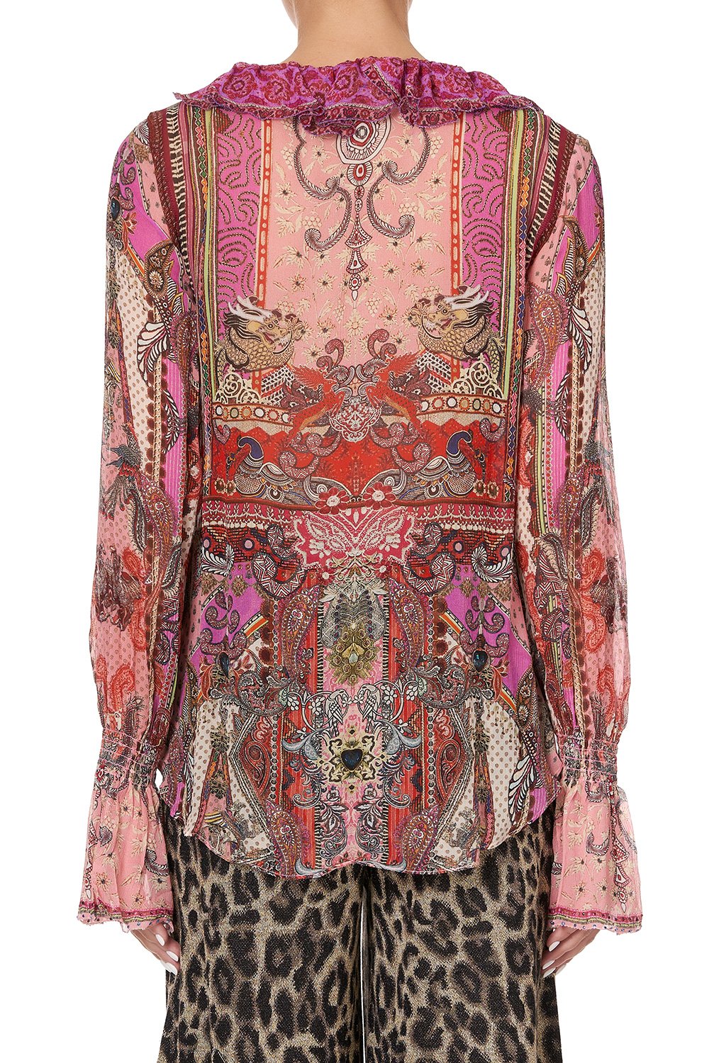 LACE UP RUFFLE BLOUSE LOTUS LOVERS