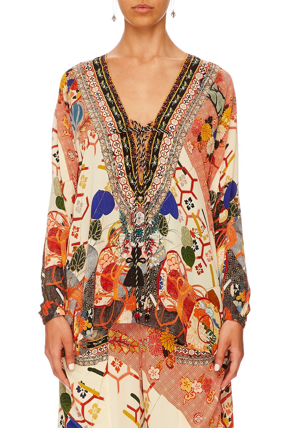 CAMILLA KISSING THE SUN LACE UP SHIRT