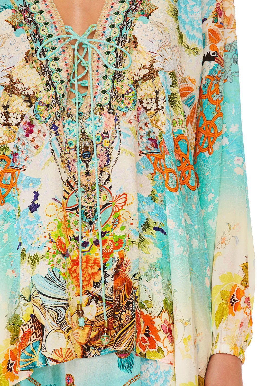 CAMILLA RETROS RAINBOW LACE UP SHIRT