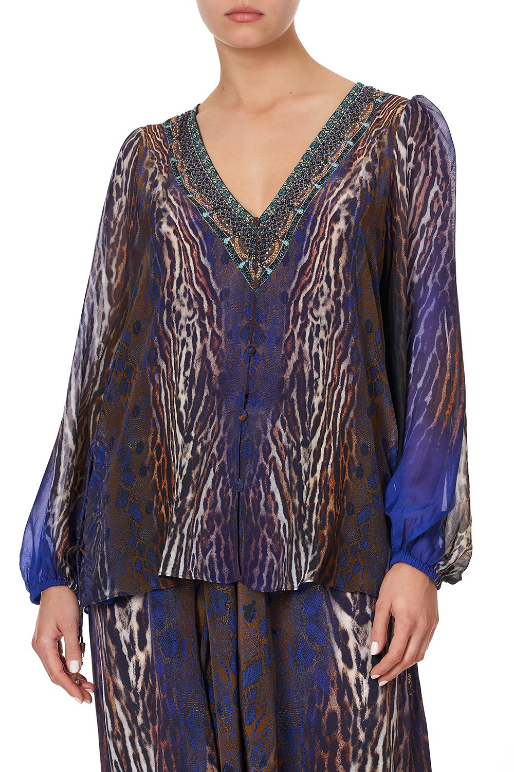 LACE UP SIDE BLOUSE KOMODO QUEEN