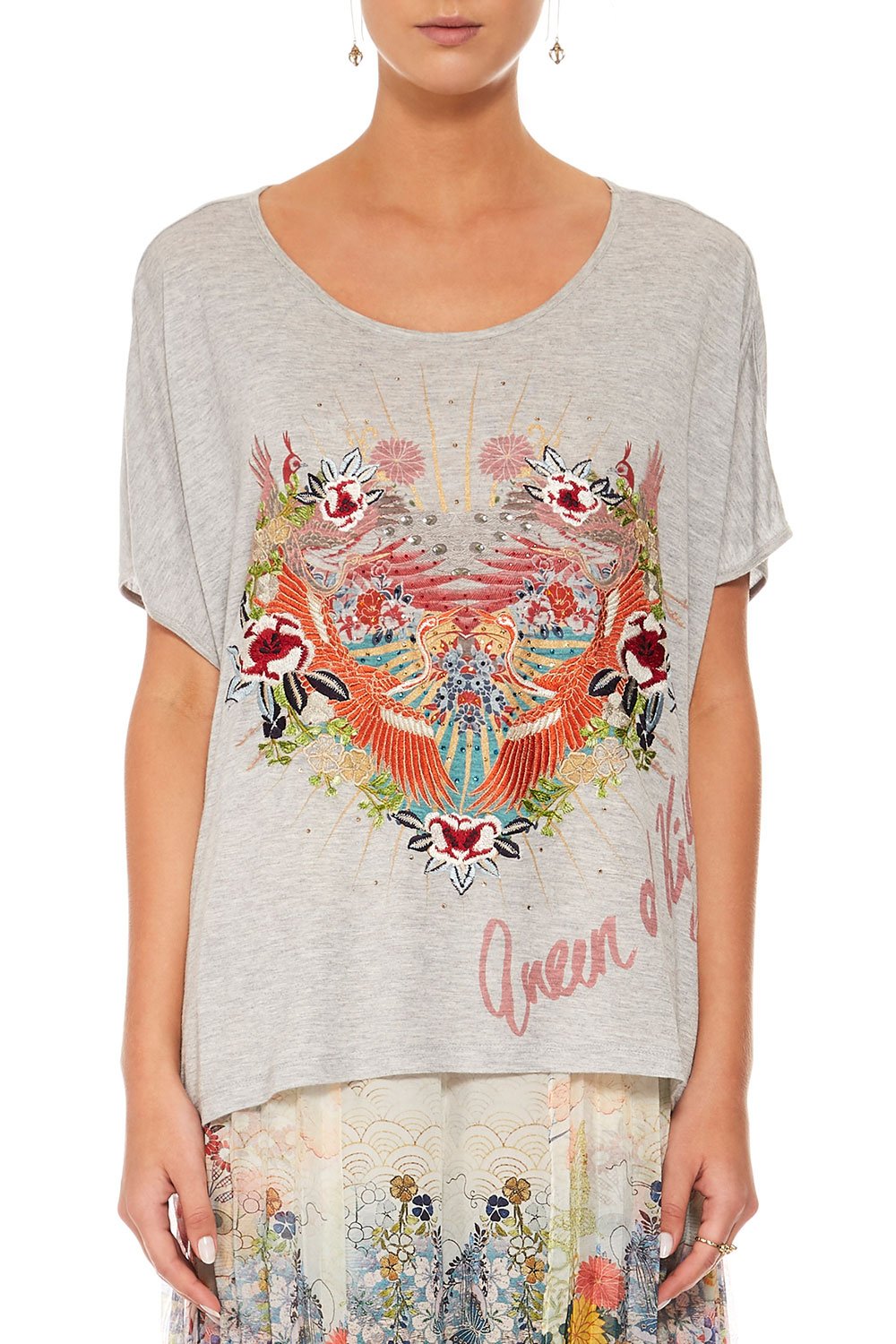 CAMILLA LADY LABRYINTH LOOSE FIT ROUND NECK TEE