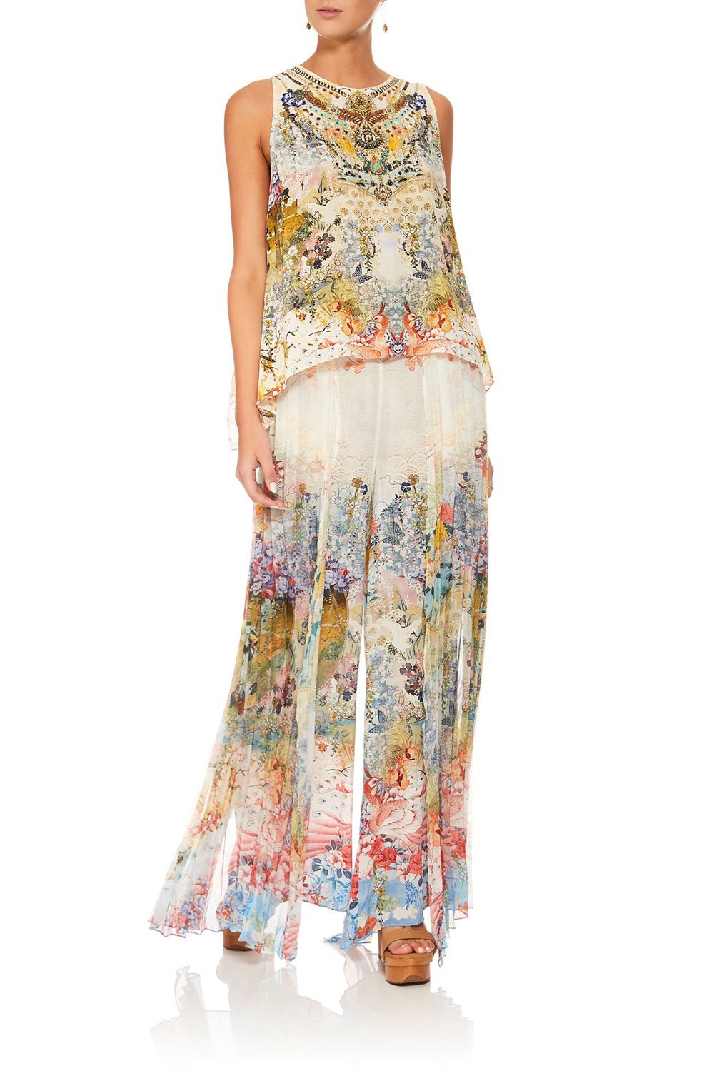 CAMILLA LADY LABYRINTH BUTTON BACK TOP