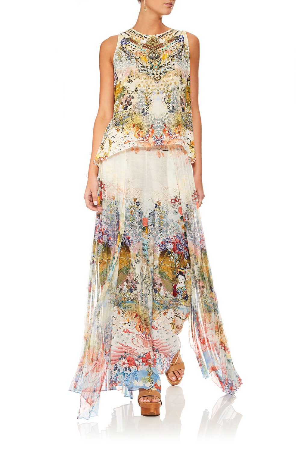 CAMILLA LADY LABYRINTH WIDE LEG PANT W PLEAT OVERLAY