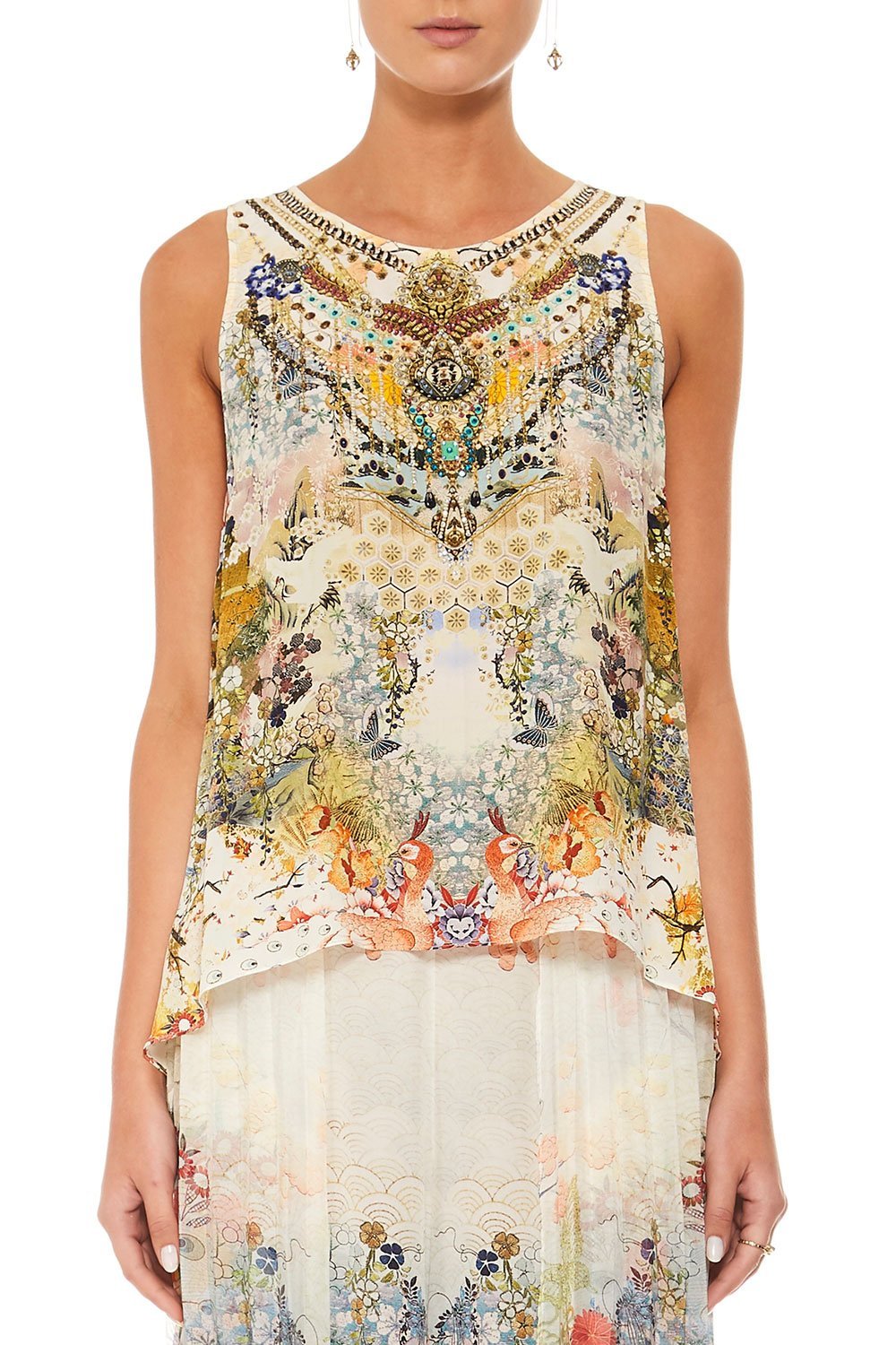 CAMILLA LADY LABYRINTH BUTTON BACK TOP