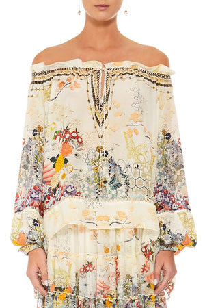 CAMILLA LADY LABYRINTH OFF THE SHOULDER BLOUSE