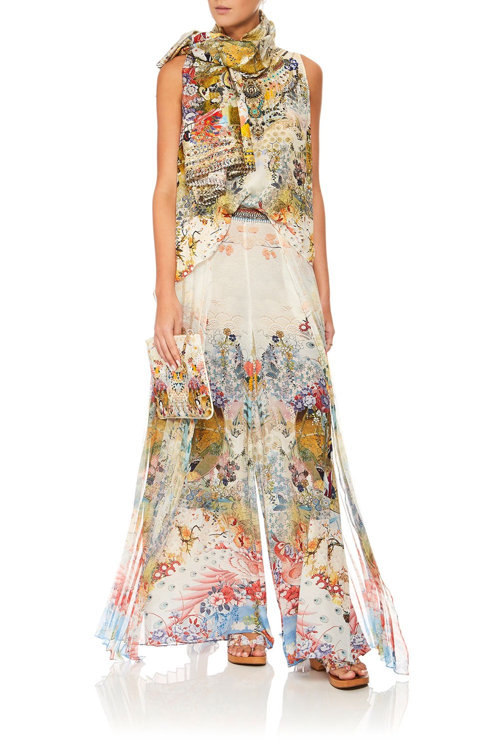 CAMILLA LADY LABYRINTH WIDE LEG PANT W PLEAT OVERLAY