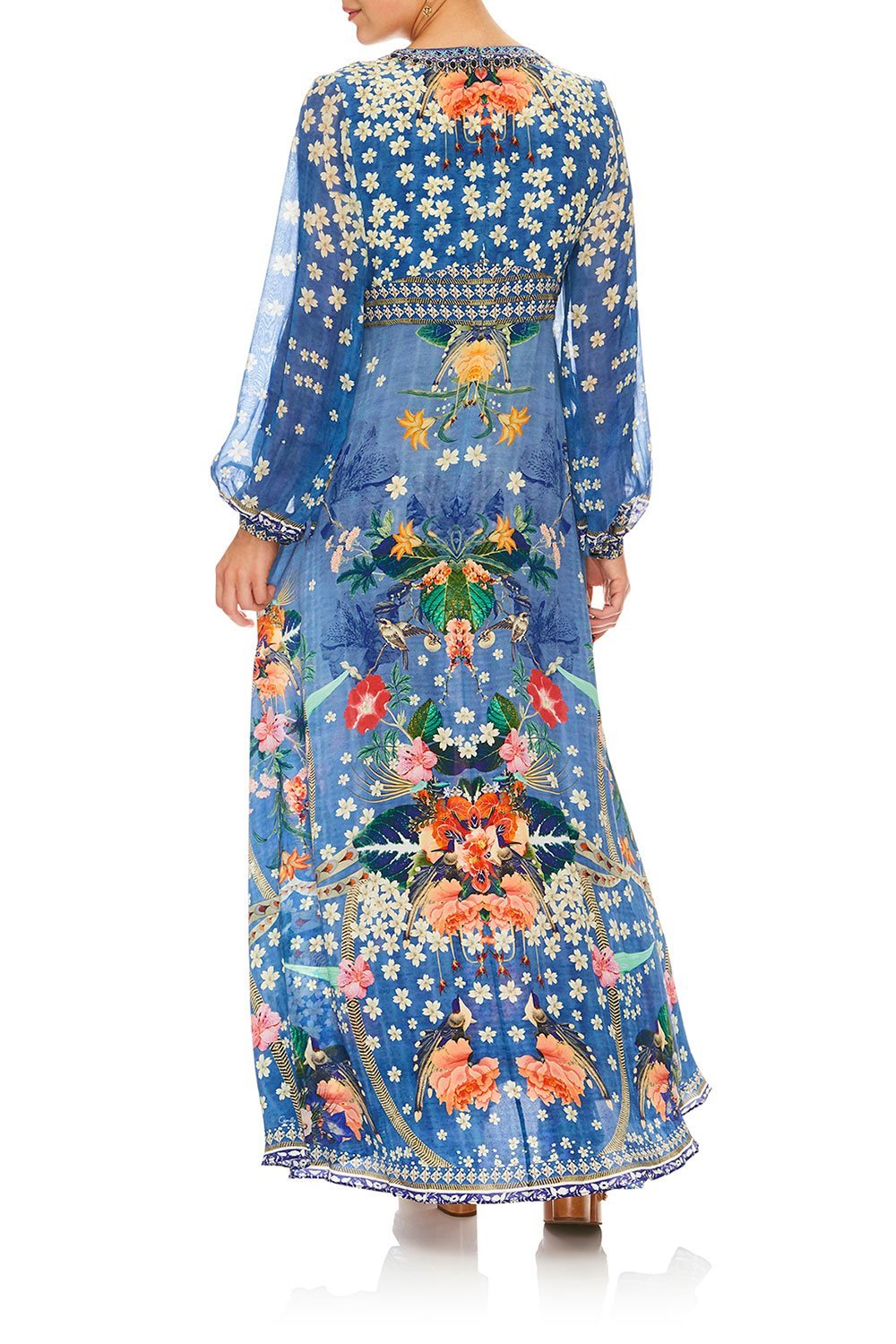 CAMILLA FARAWAY FLORALS LANTERN SLEEVE DRESS