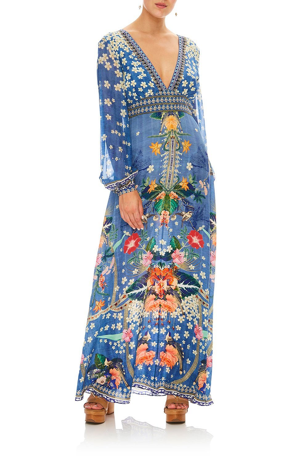 CAMILLA FARAWAY FLORALS LANTERN SLEEVE DRESS