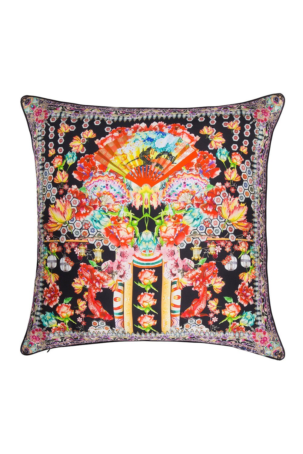 LARGE SQUARE CUSHION PAINTED LAND