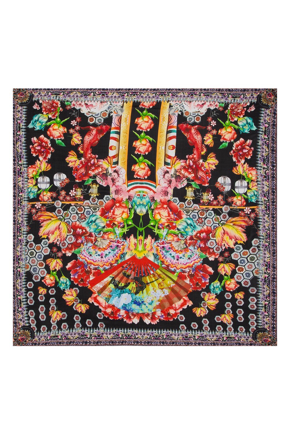 LARGE SQUARE SCARF PAINTED LAND