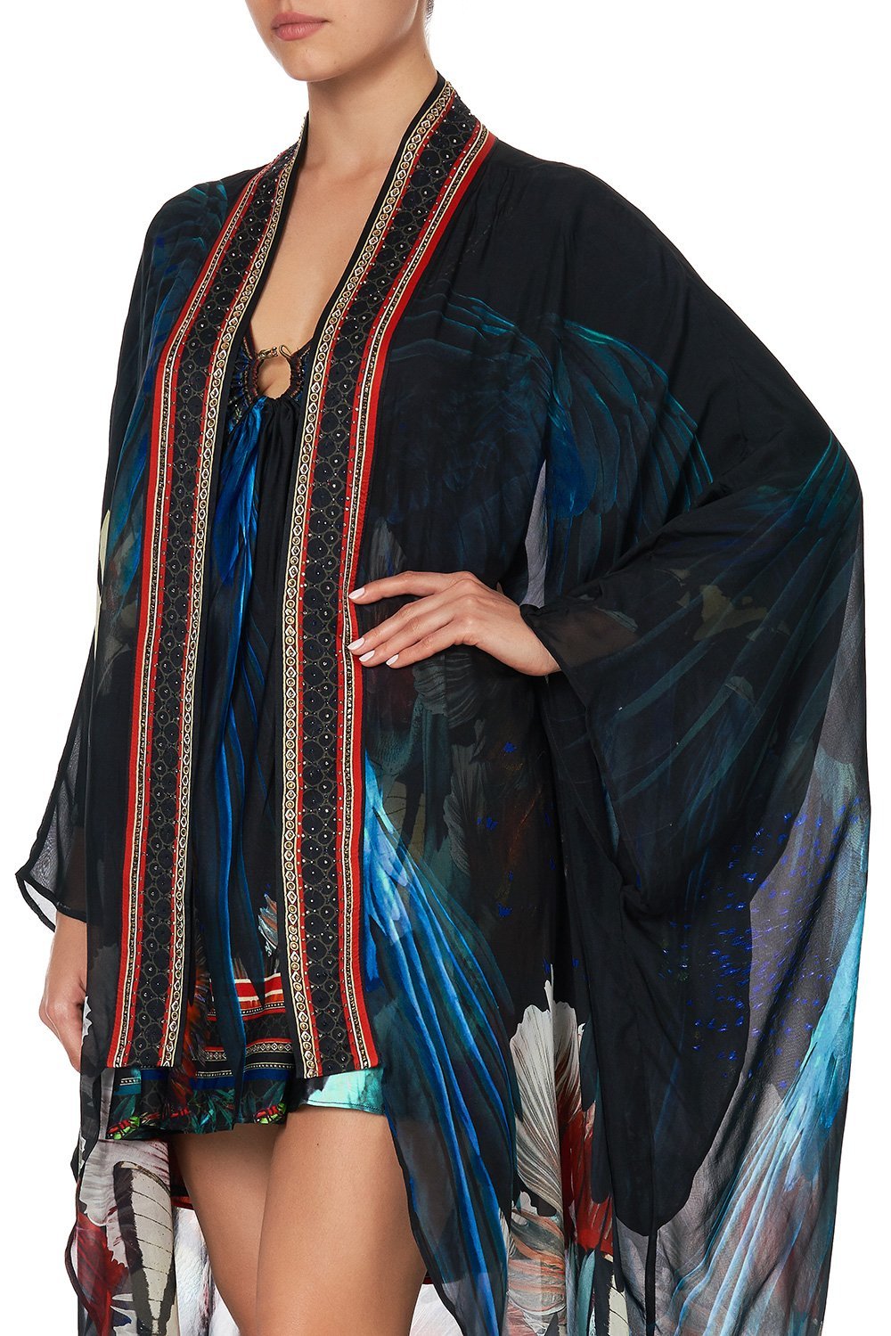 LAYER WITH KIMONO COLLAR NIGHT FLIGHT