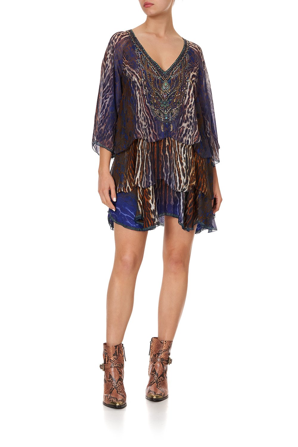 LAYERED FRILL SHORT DRESS KOMODO QUEEN