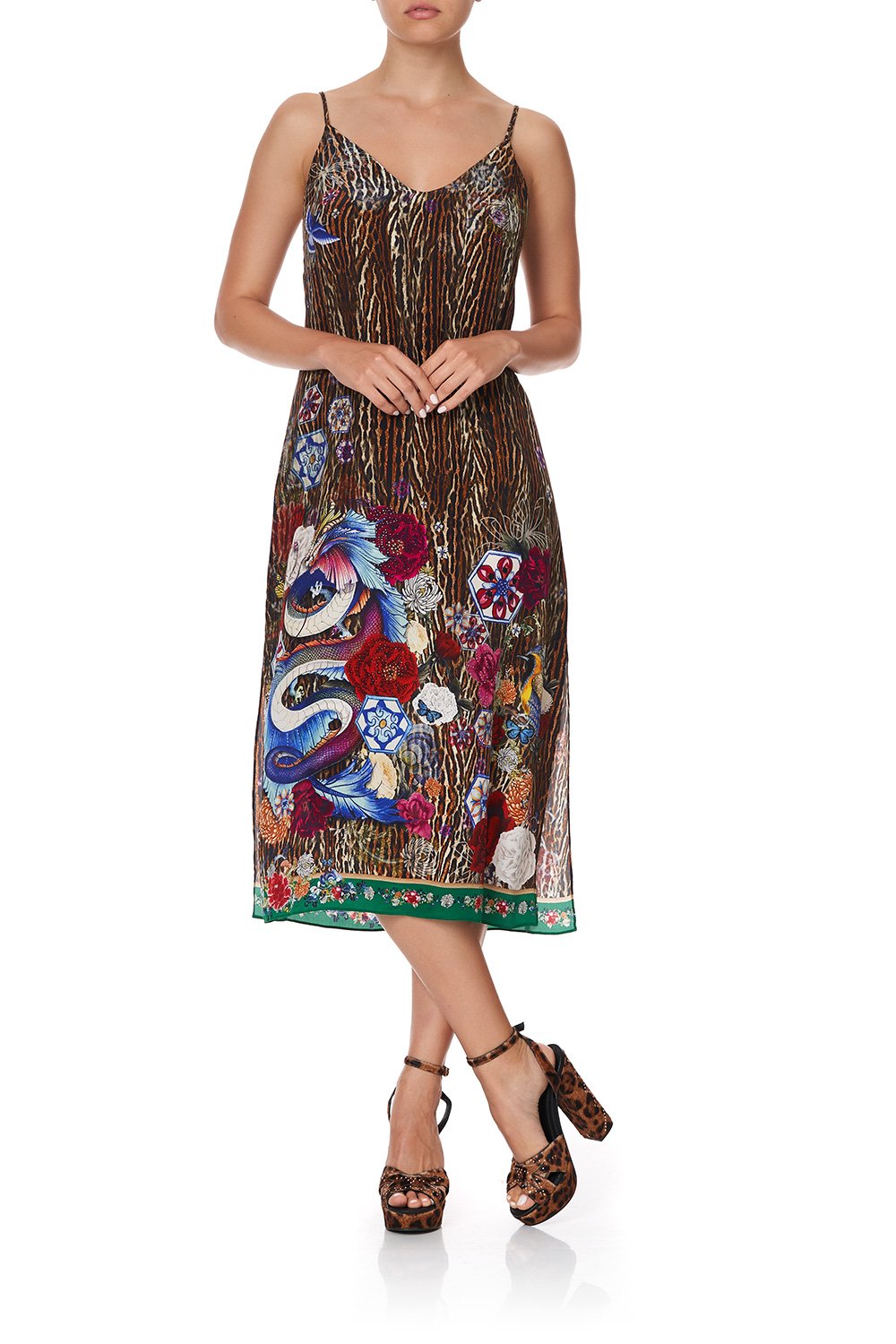 PLATFORM SANDAL FIRE AT NIGHT