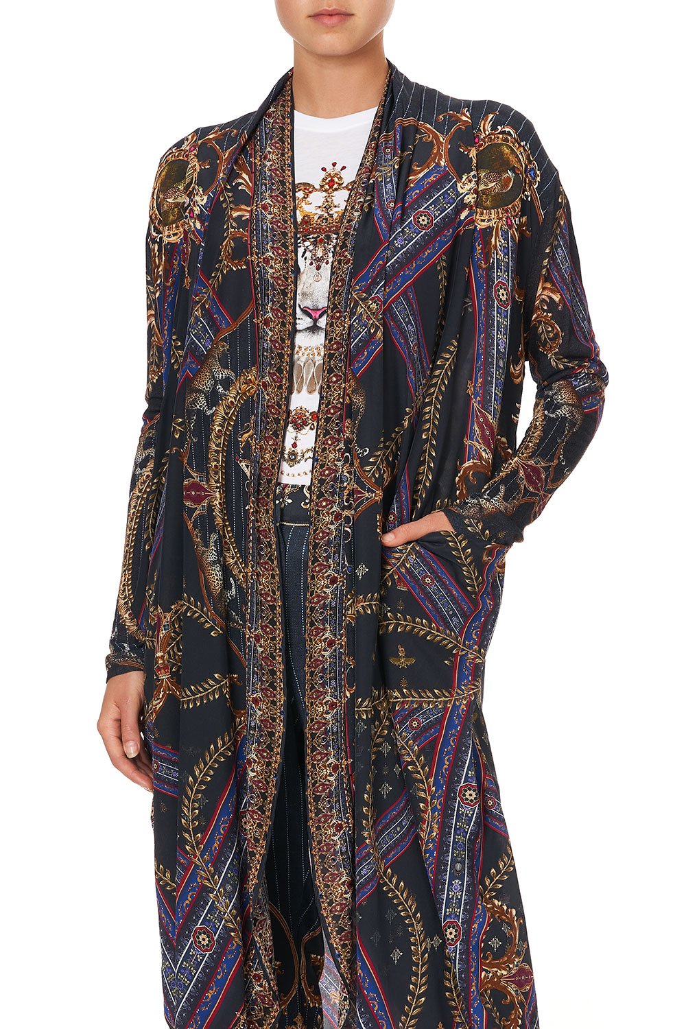 LONG CASUAL JACKET WITH POCKETS DINING HALL DARLING