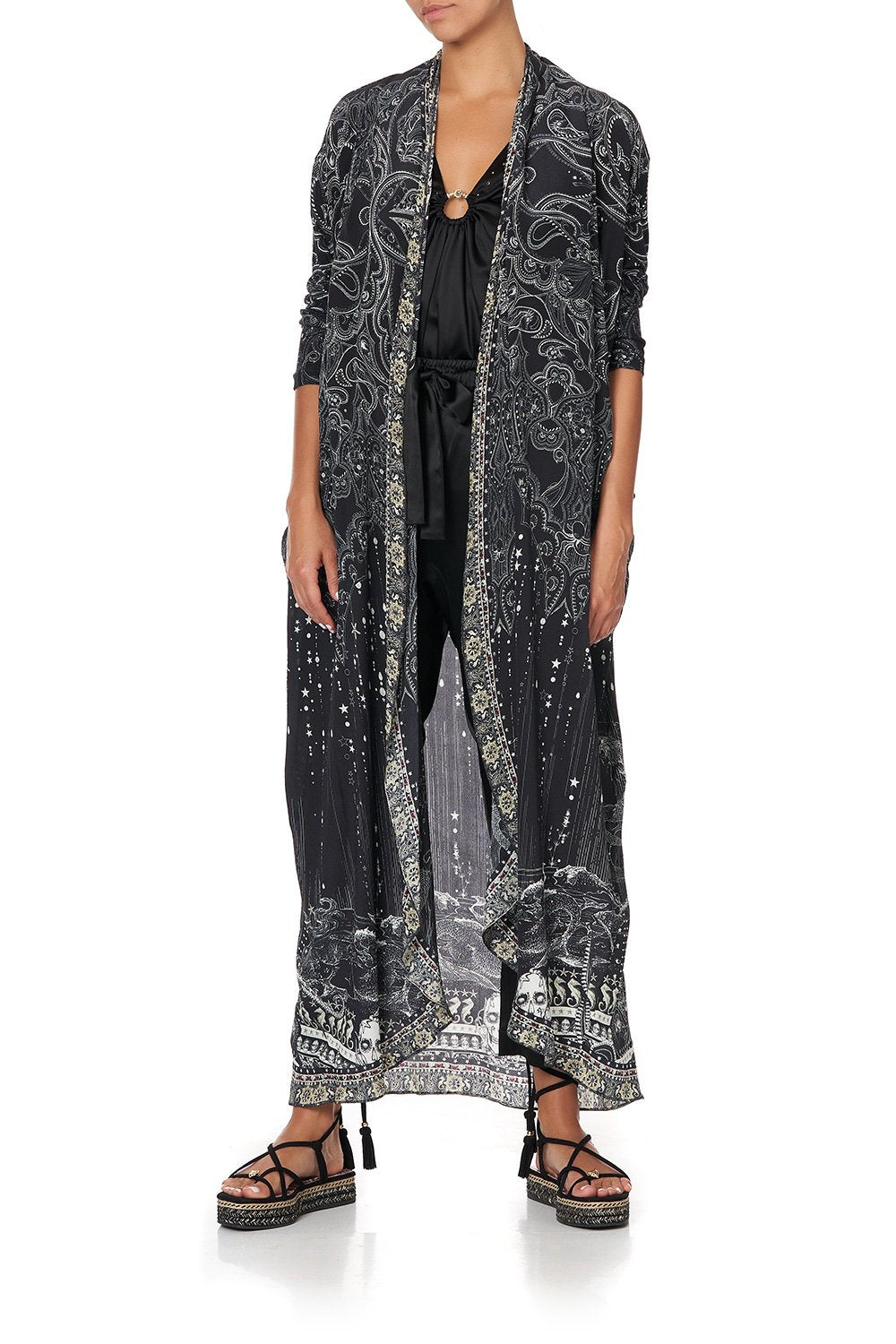 LONG CASUAL JACKET WITH POCKETS MIDNIGHT PEARL