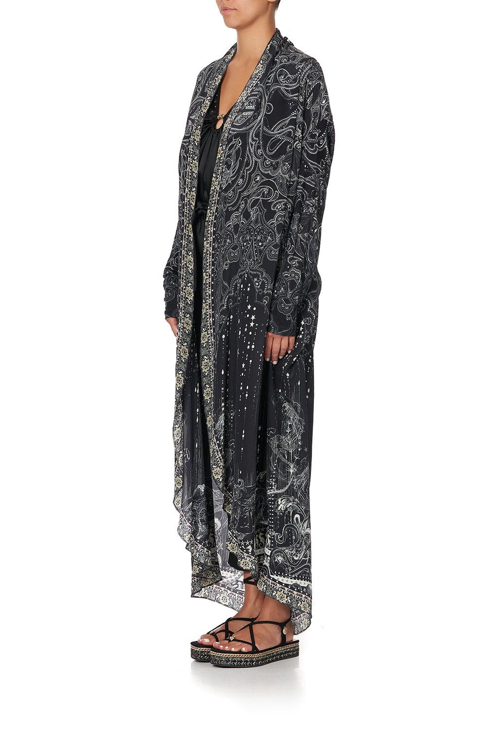 LONG CASUAL JACKET WITH POCKETS MIDNIGHT PEARL