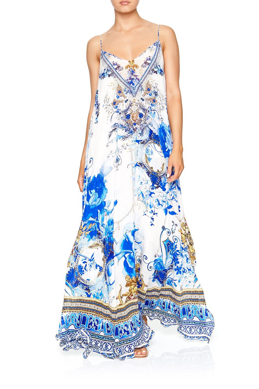 CAMILLA LONG DRESS WITH SHEER UNDERLAY SAINT GERMAINE