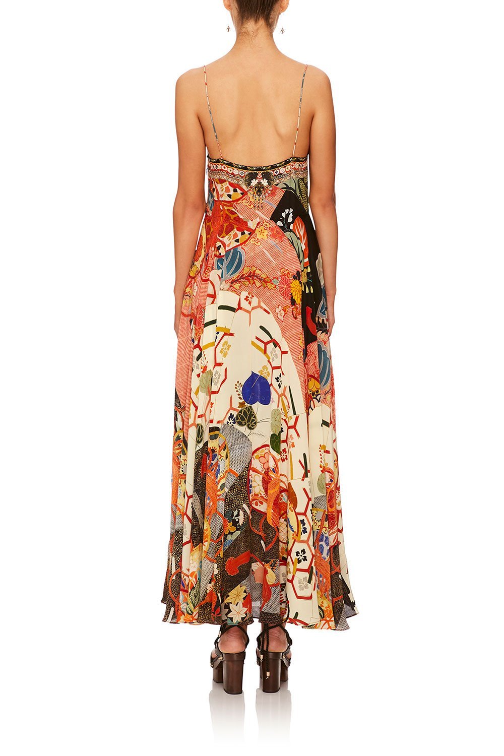 KISSING THE SUN LONG DRESS W TIE FRONT