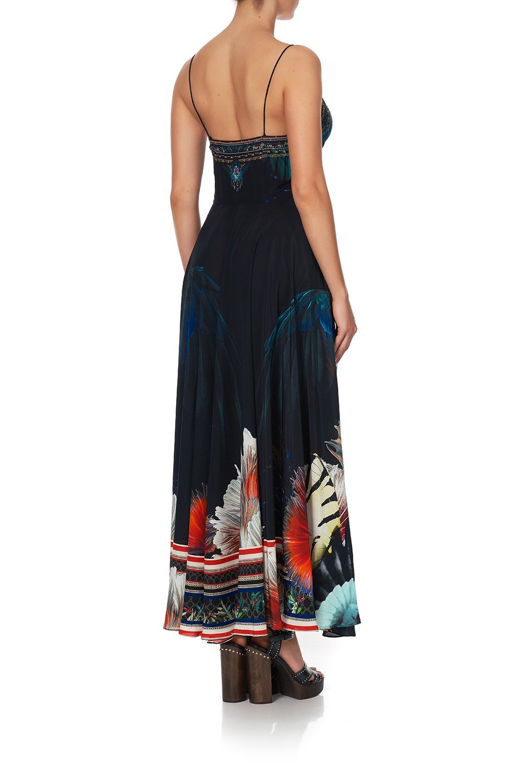 LONG DRESS WITH TIE FRONT NIGHT FLIGHT