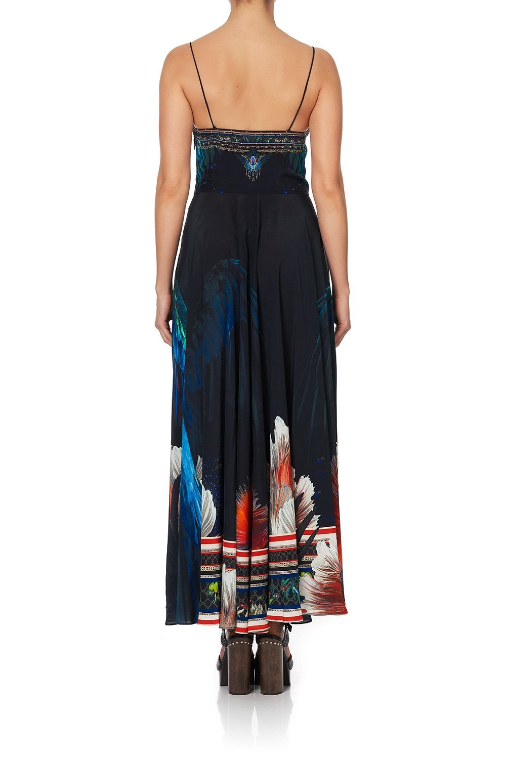 LONG DRESS WITH TIE FRONT NIGHT FLIGHT