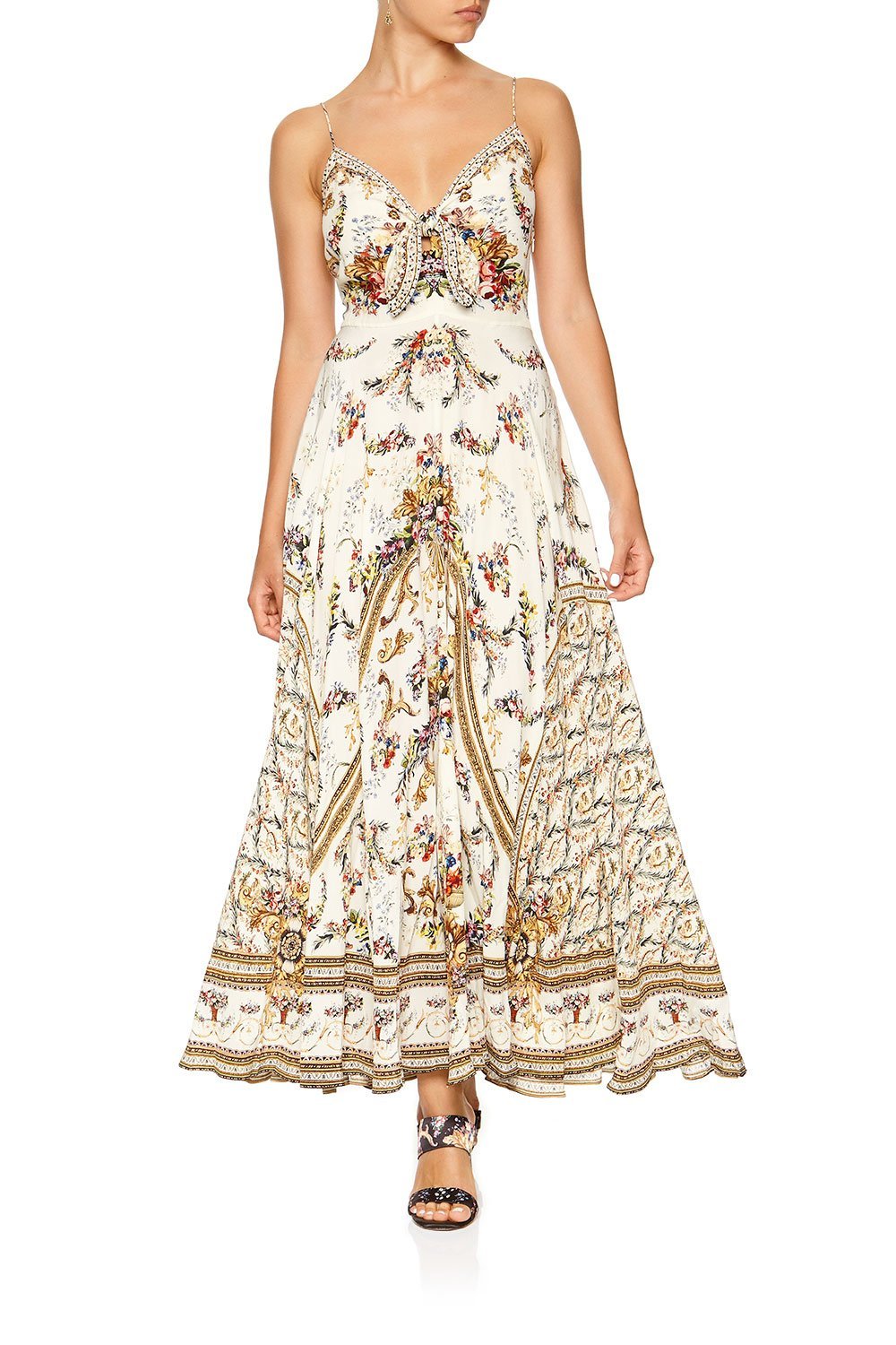 LONG DRESS WITH TIE FRONT OLYMPE ODE