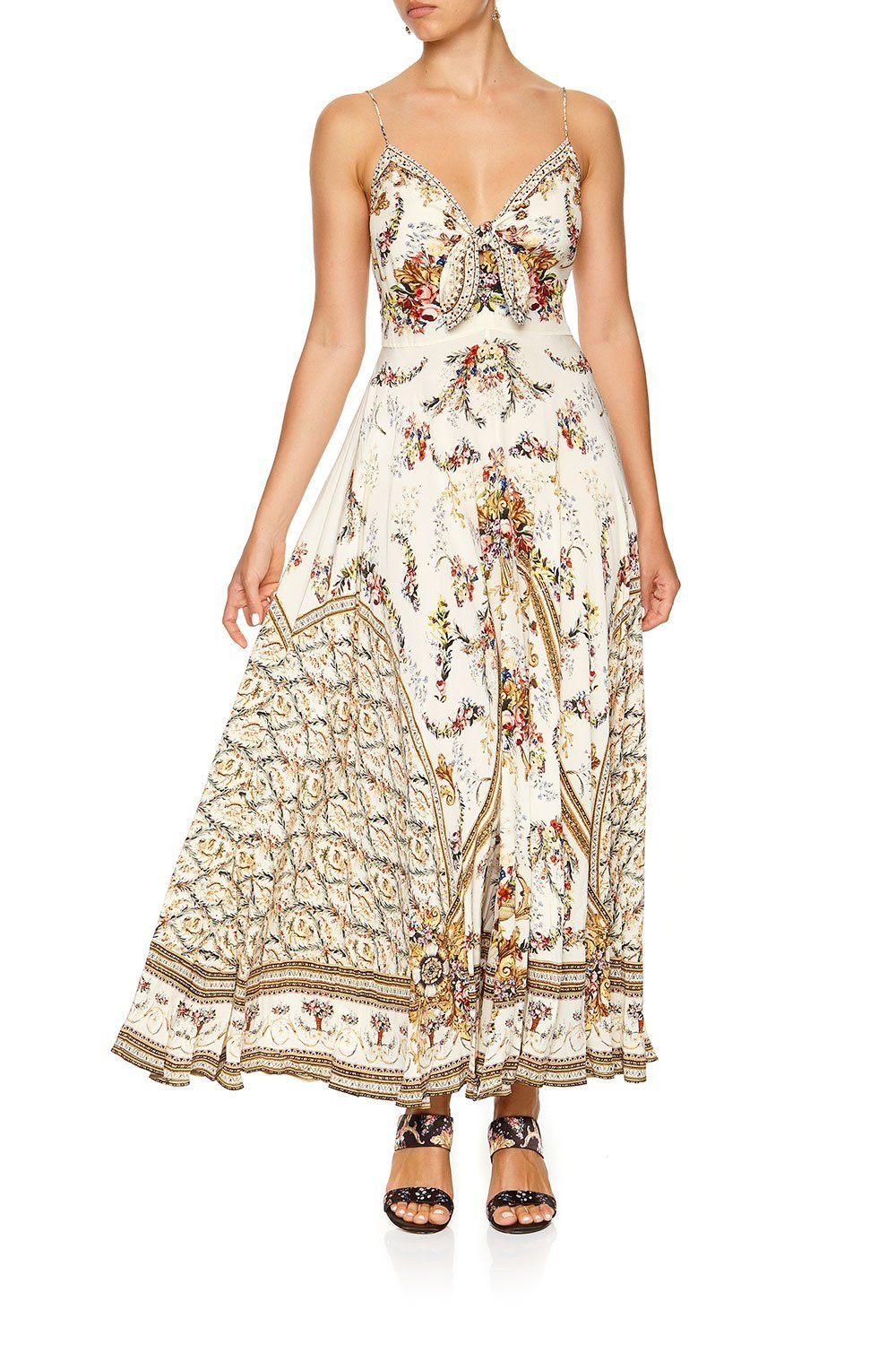 LONG DRESS WITH TIE FRONT OLYMPE ODE