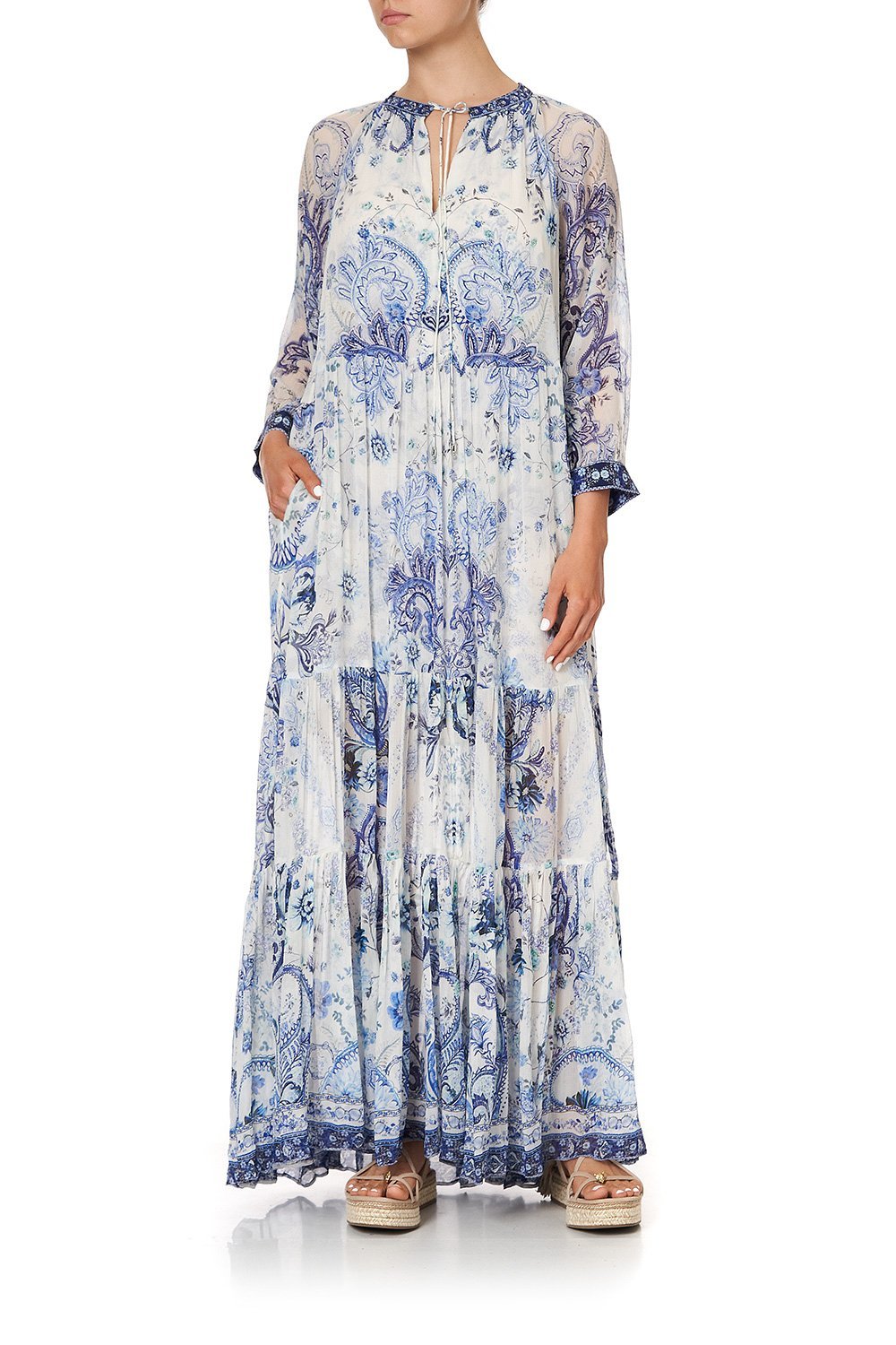 LONG GATHERED PANEL DRESS TALKING ABOUT A REVOLUTION