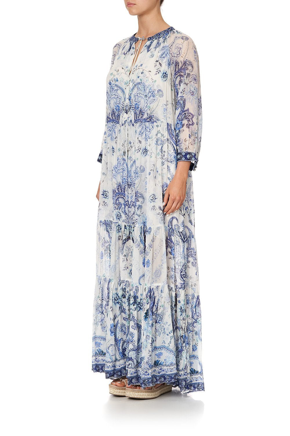 LONG GATHERED PANEL DRESS TALKING ABOUT A REVOLUTION