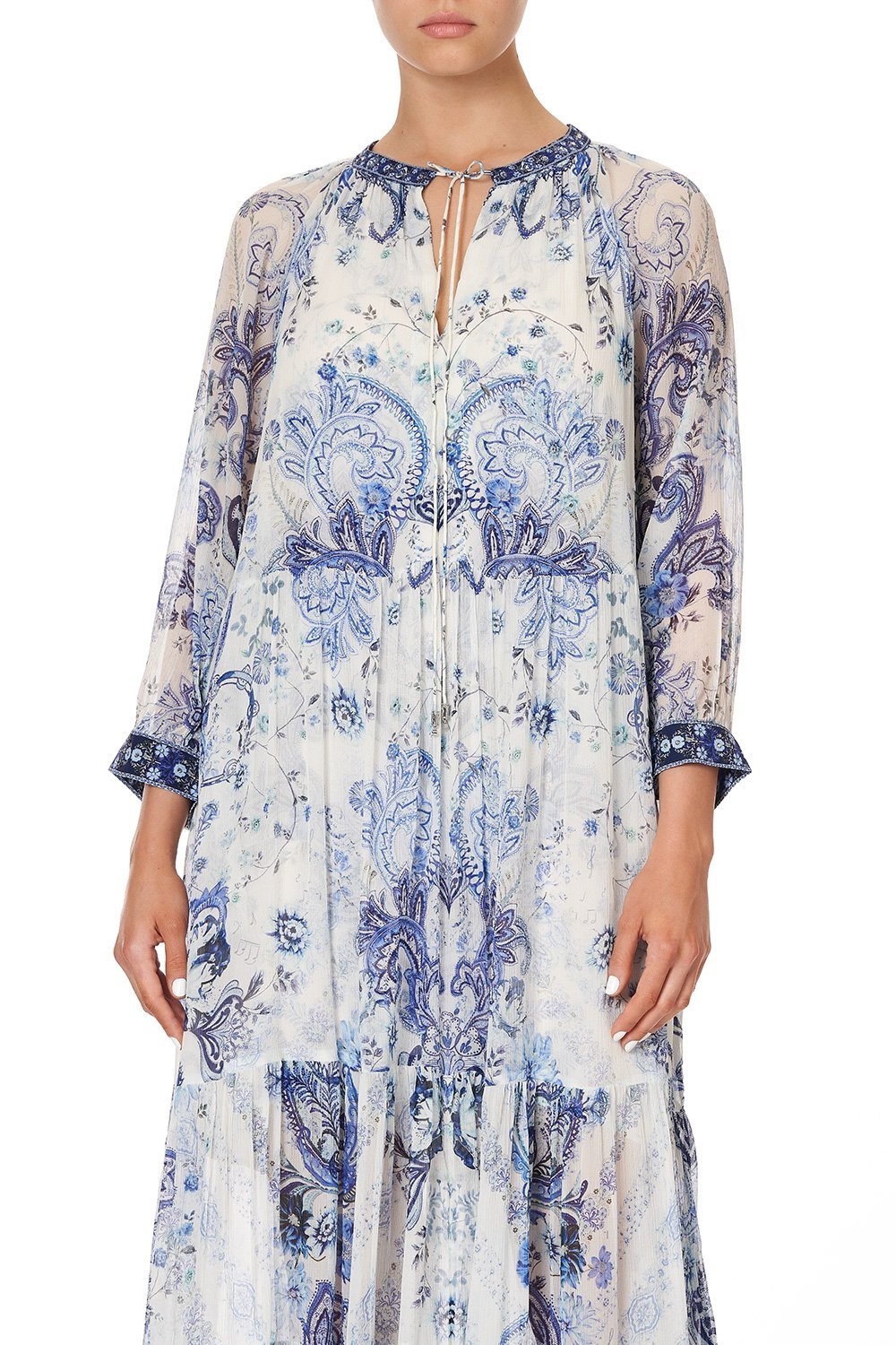 LONG GATHERED PANEL DRESS TALKING ABOUT A REVOLUTION