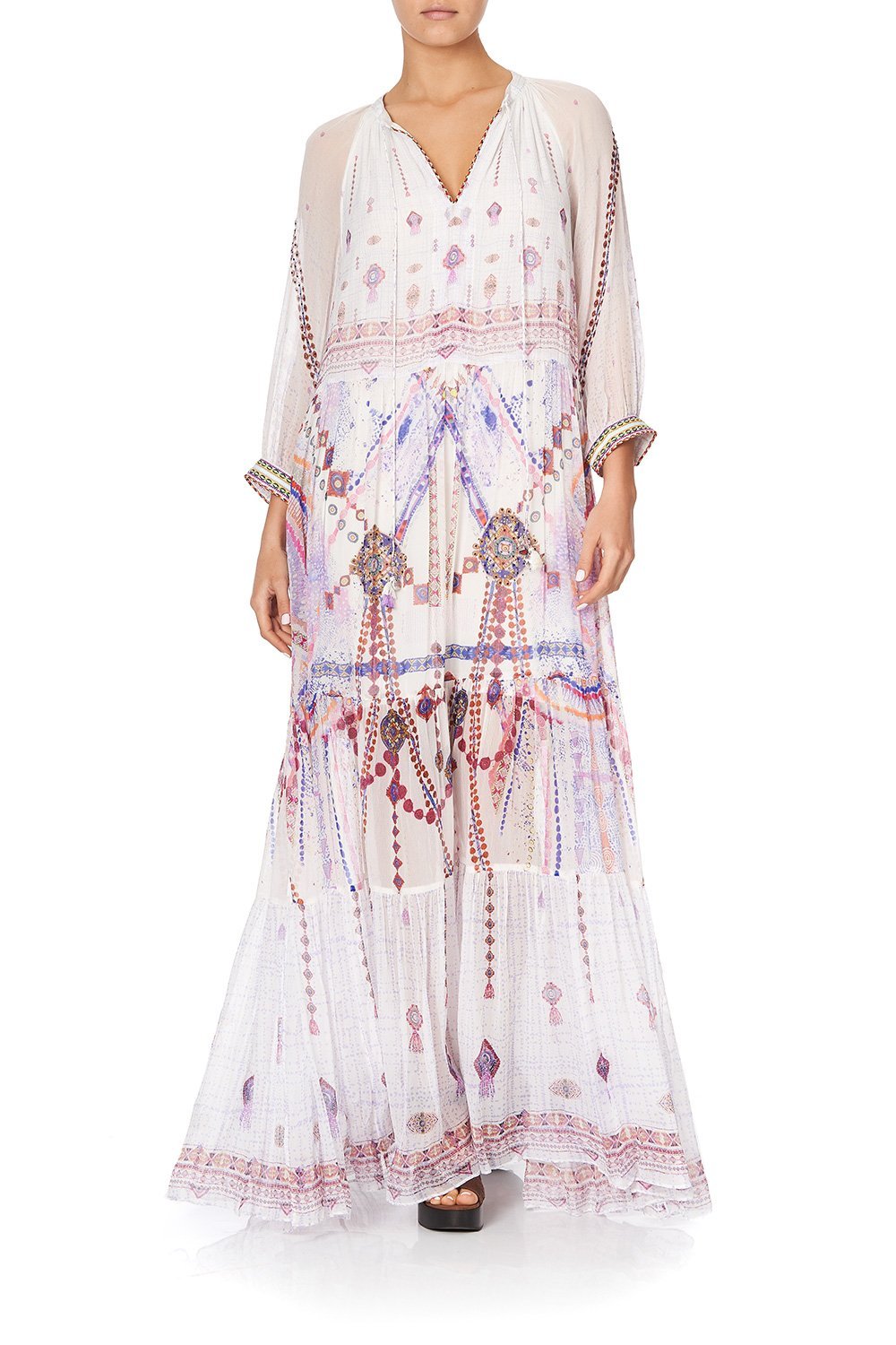 LONG GATHERED PANEL DRESS TANAMI ROAD