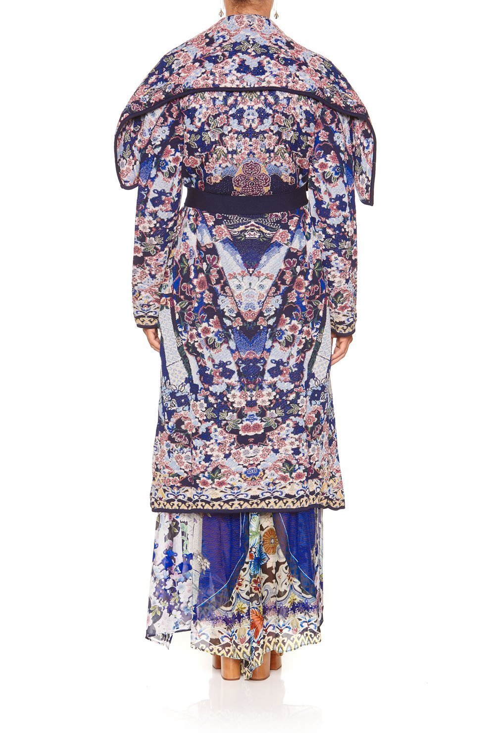 LONG JACQUARD CARDIGAN WITH TIE DARLING'S DESTINY