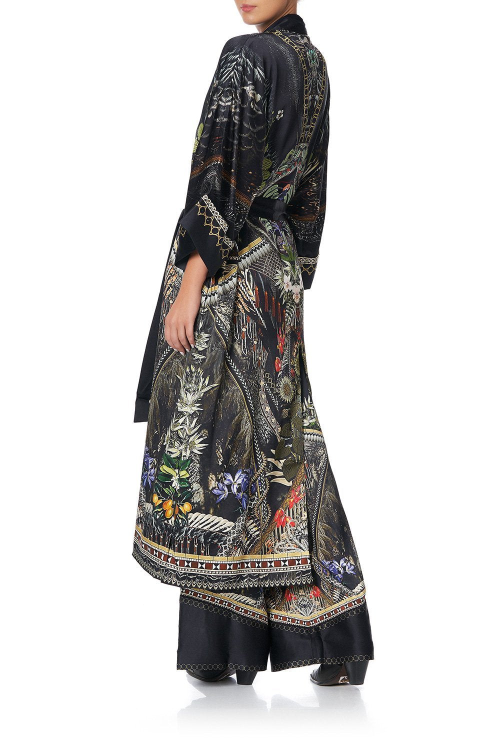 LONG ROBE WITH NARROW COLLAR BOTANICAL CHRONICLES