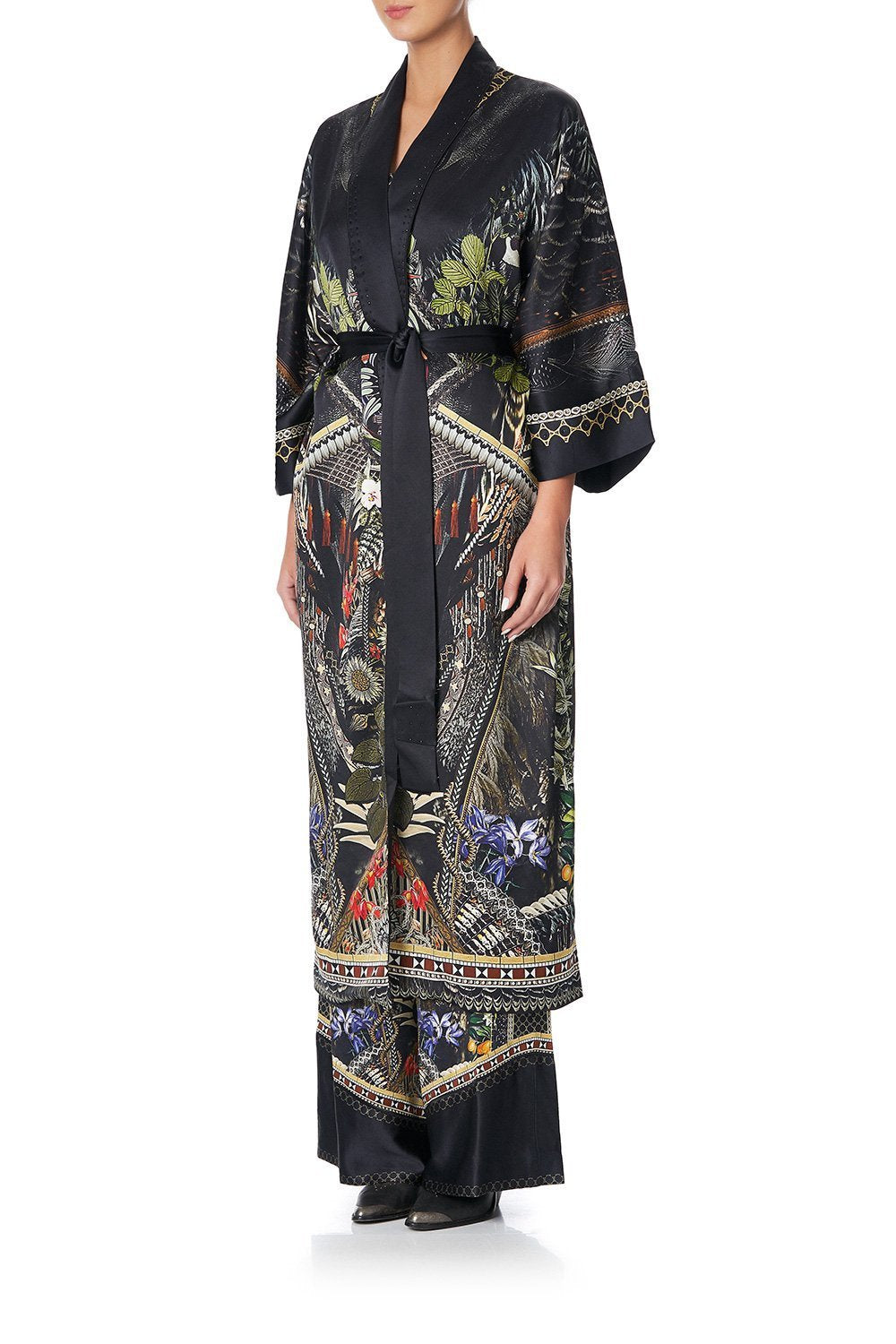 LONG ROBE WITH NARROW COLLAR BOTANICAL CHRONICLES