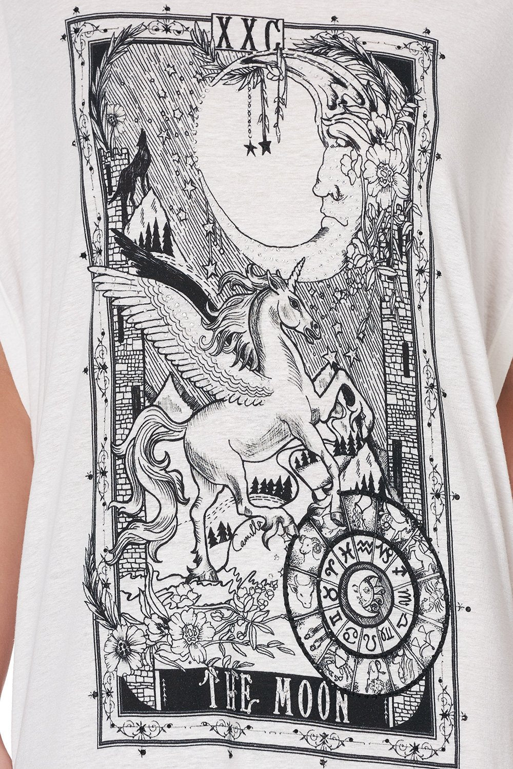 LONG SCOOP BACK HEM T-SHIRT SILVER LININGS