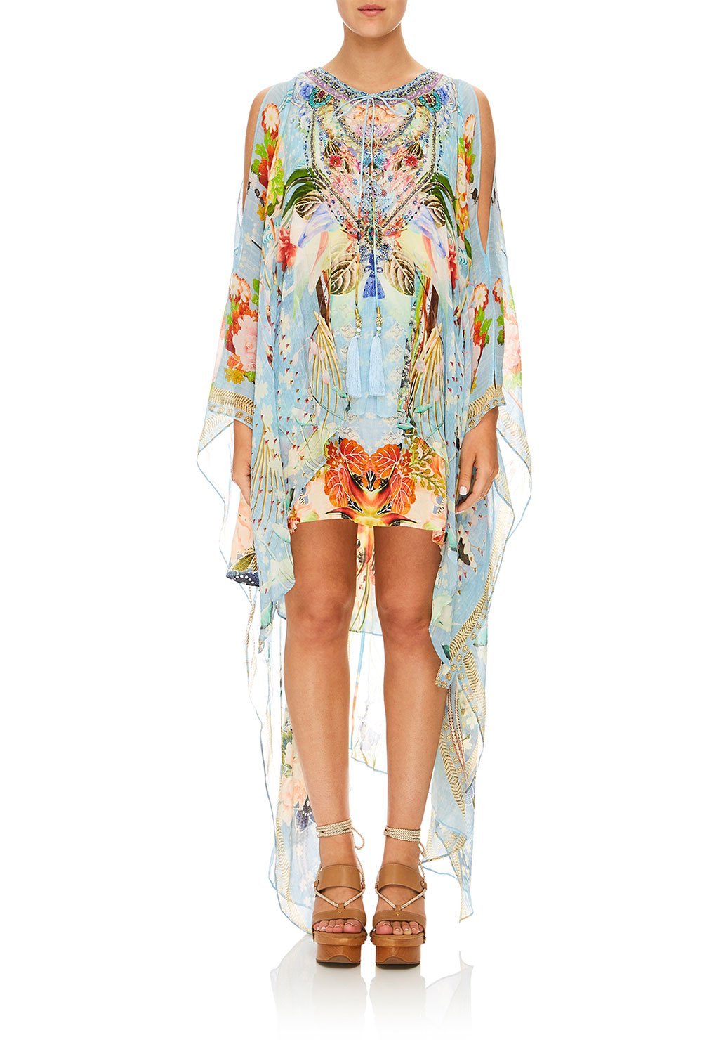 CAMILLA THE STILL ABYSS LONG SHEER OVERLAY DRESS